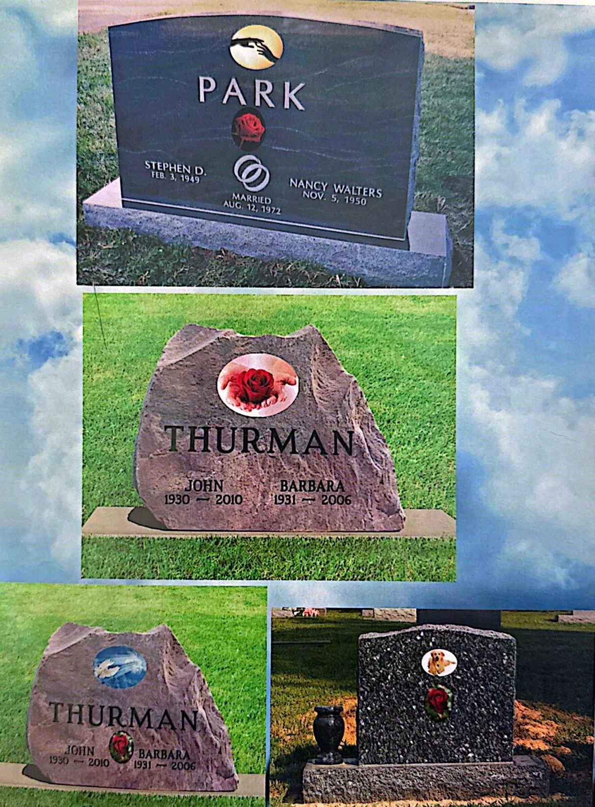 Memorial with flowers